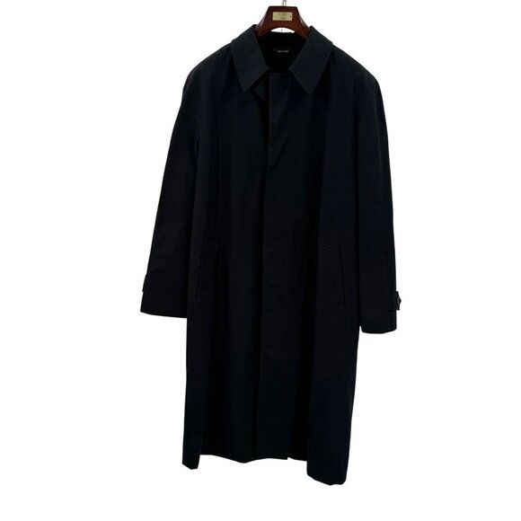 Millennium Collection Black Trench Coat Mens Size 44L Long Professional Outerwea - Picture 1 of 12